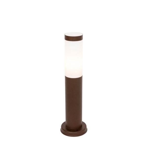 Buitenlamp paal roestbruin met opaal 45 cm IP44 - Rox