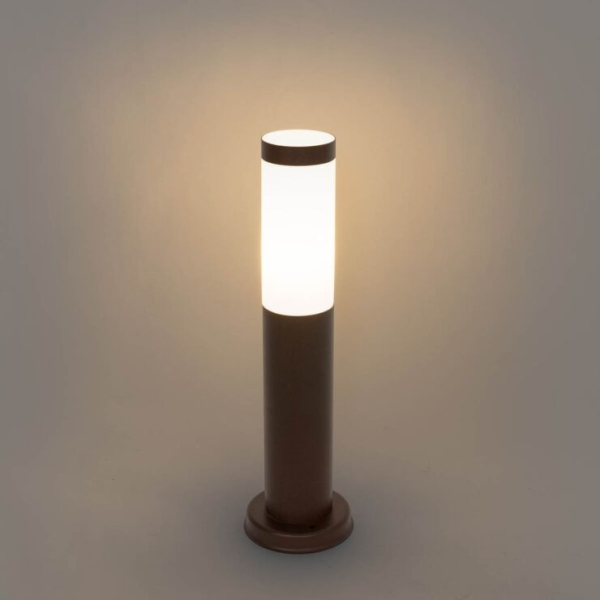 Buitenlamp paal roestbruin met opaal 45 cm IP44 - Rox