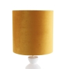 Design tafellamp wit velours kap geel met goud 25 cm - alisia