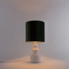 Design tafellamp wit velours kap groen met wit 25 cm - alisia