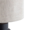 Design tafellamp zwart stoffen kap lichtgrijs 35 cm - alisia