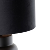 Design tafellamp zwart velours kap zwart met goud 35 cm - alisia