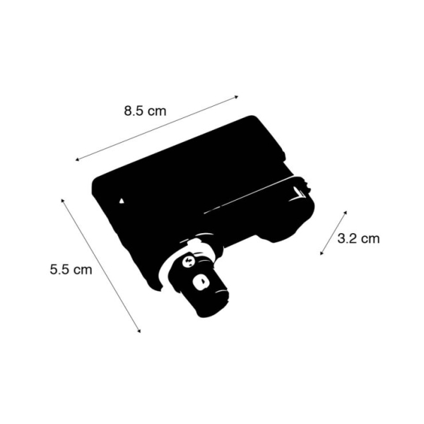 Hanglamp adapter voor 3-fase rail zwart