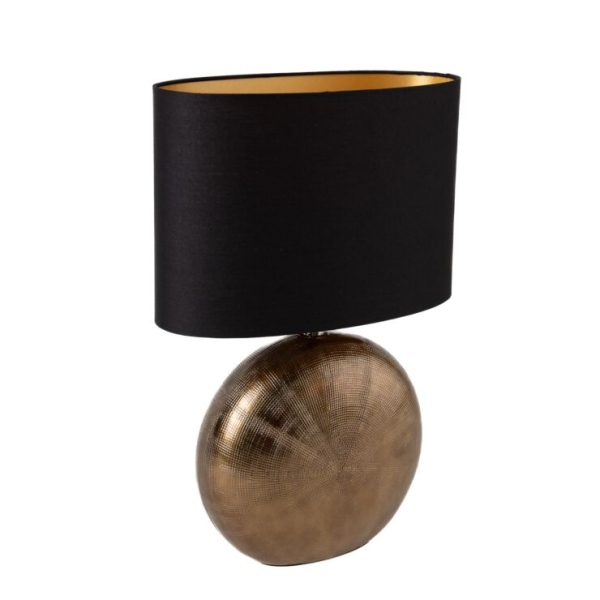 Landelijke tafellamp brons met zwart 53 cm - kygo
