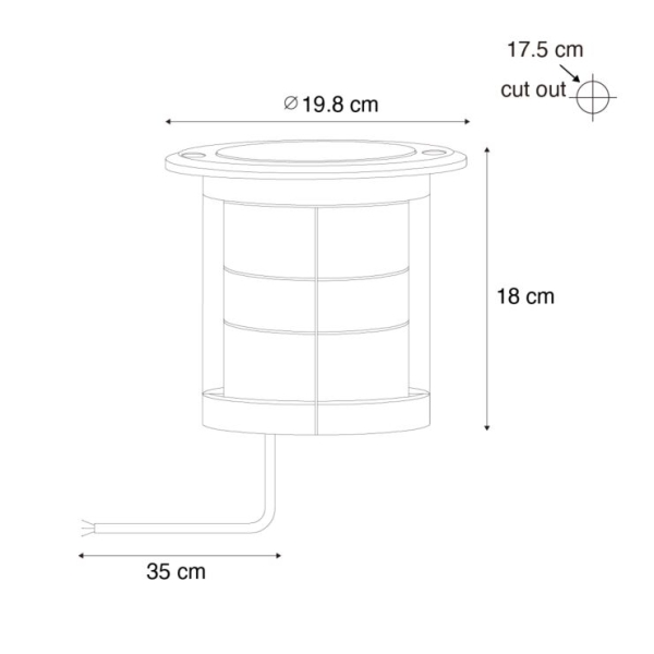 Moderne grondspot zwart 3-lichts IP65 - Tribus