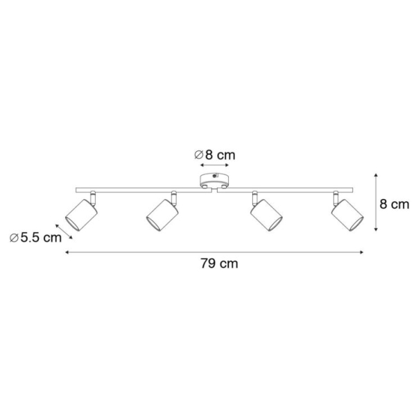 Moderne plafondlamp goud incl. LED 4-lichts - Mark