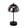Moderne tafellamp zwart 35 cm smoke glas incl. Led 3-staps dimbaar - djent