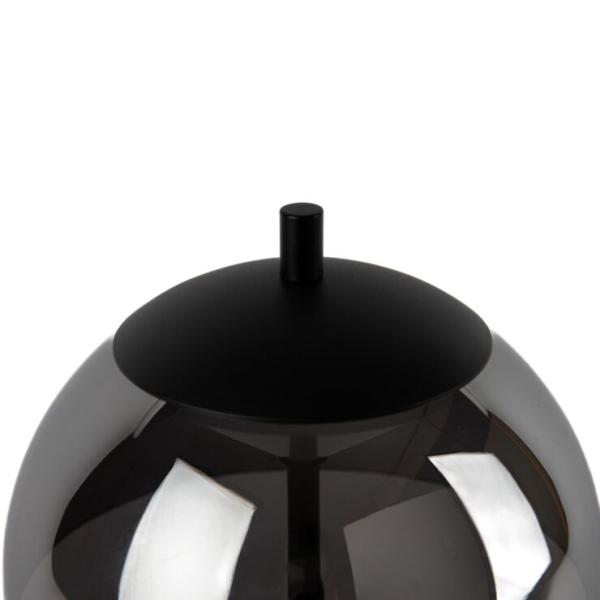 Moderne tafellamp zwart met smoke glas incl. Led 3-staps dimbaar - djent