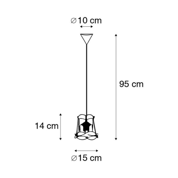 Retro hanglamp zwart 15 cm - Granny Frame