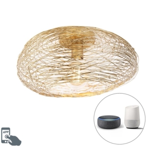 Smart plafondlamp goud ovaal incl. Wifi G95 - Sarella