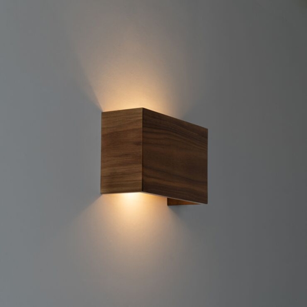 Smart wandlamp walnoot hout 24 cm incl. Wifi g9 - otan