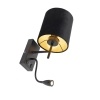 Smart wandlamp zwart met velours kap incl. Wifi a60 - stacca