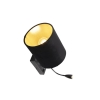Smart wandlamp zwart met velours kap incl. Wifi a60 - stacca