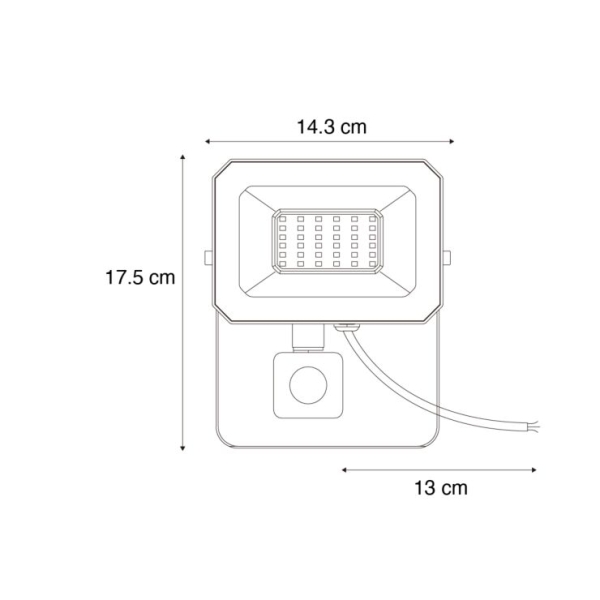 3 cm incl. LED IP44 met bewegingssensor - Levana