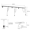 1-fase railsysteem met 3 spots en hanglampen wit - Cavalux Jeana