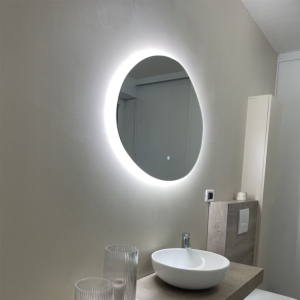 Badkamerspiegel 80 cm incl. LED LED en spiegelverwarming - Biba