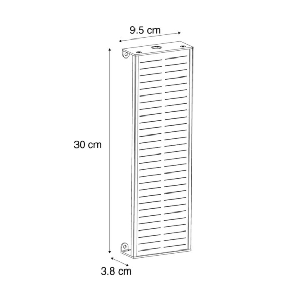 Buiten wandlamp zwart 30 cm incl. LED 4-staps dimbaar met solar - Serena