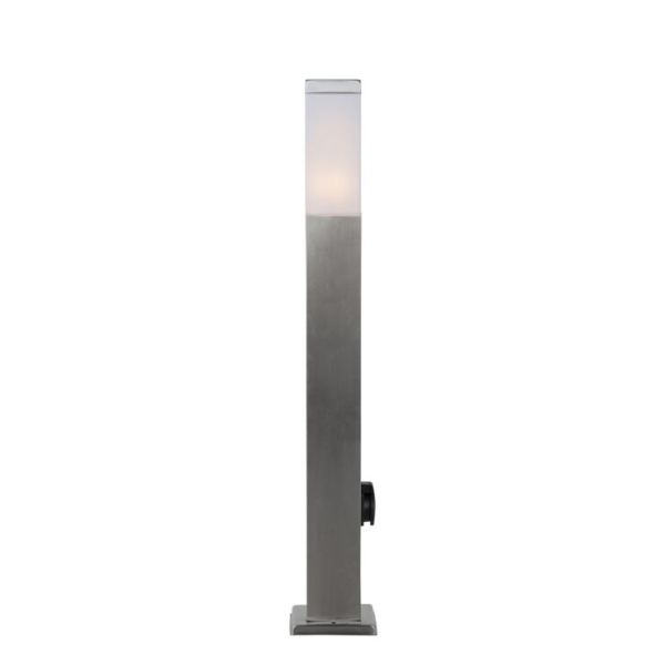 Buitenlamp staal 80 cm met stopcontact IP44 - Malios