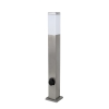 Buitenlamp staal 80 cm met stopcontact IP44 - Malios