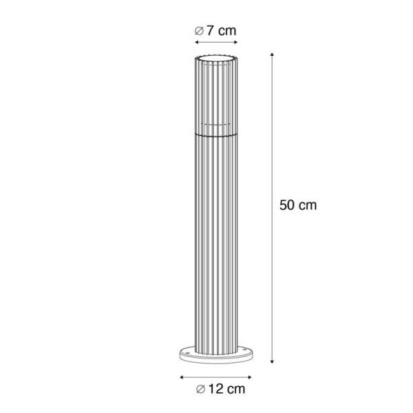 Design buiten paaltje zwart 50 cm IP44 - Boris