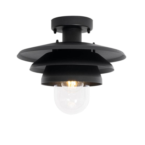 Design buiten plafondlamp zwart IP44 - Morty