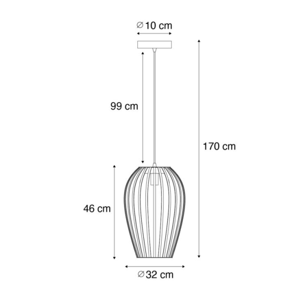 Design hanglamp zwart met opaal IP44 - Angela