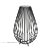 Design vloerlamp zwart met opaal 110 cm IP44 - Angela