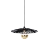 Hanglamp zwart 46 cm incl. G125 kopspiegel goud dimbaar - Leia