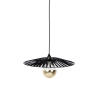 Hanglamp zwart 46 cm incl. G125 kopspiegel goud dimbaar - Leia