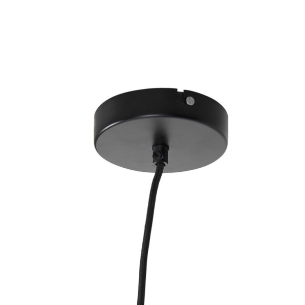 Hanglamp zwart 46 cm incl. G125 kopspiegel zwart dimbaar - Leia