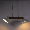 Industriële hanglamp wit met mango hout 2-lichts - Mangoes