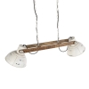 Industriële hanglamp wit met mango hout 2-lichts - Mangoes