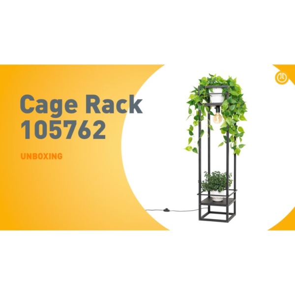 Industriële vloerlamp zwart - cage rack