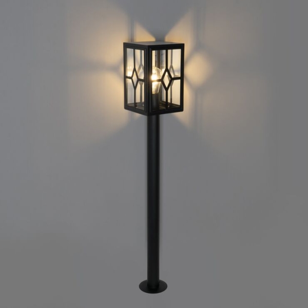 Klassieke staande buitenlamp zwart 100 cm IP44 - Dover