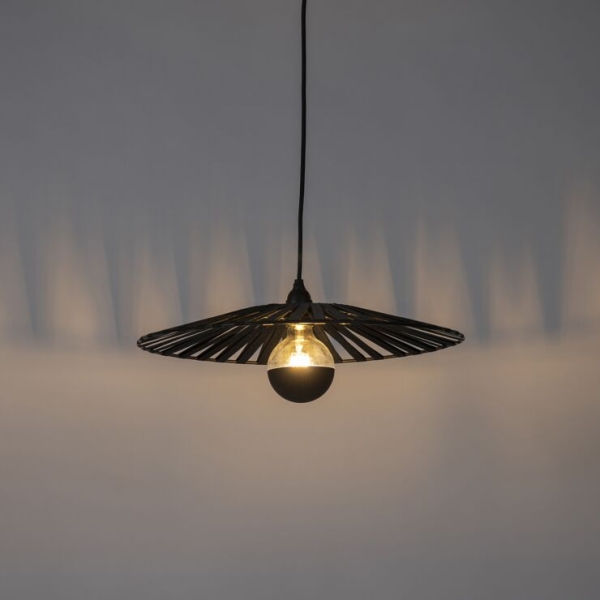 Landelijke hanglamp zwart 46 cm - Leia