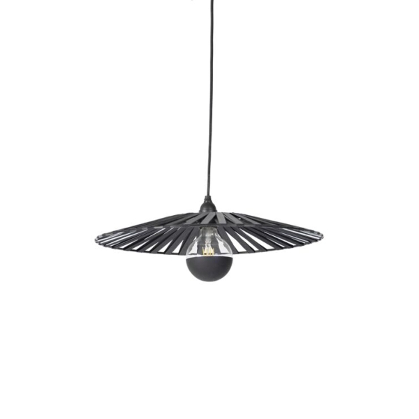 Landelijke hanglamp zwart 46 cm - Leia