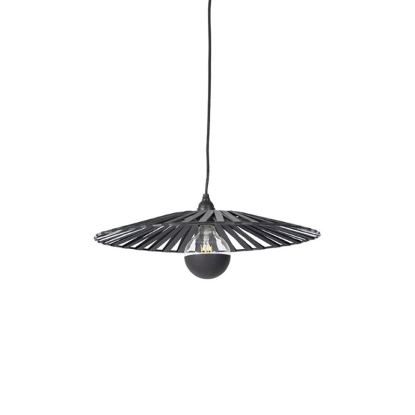 Landelijke hanglamp zwart 46 cm - Leia