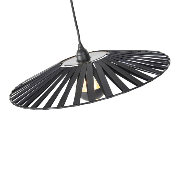 Landelijke hanglamp zwart 46 cm - Leia