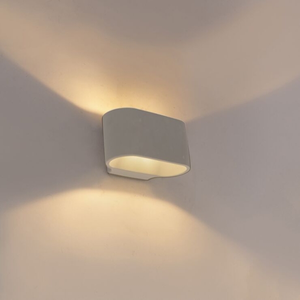 Landelijke ovale wandlamp beton - Arles