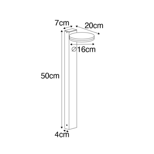 Moderne staande buitenlamp zwart 50 cm incl. LED IP44 - Esmee