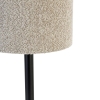 Moderne tafellamp zwart met boucle kap taupe 20 cm - Simplo