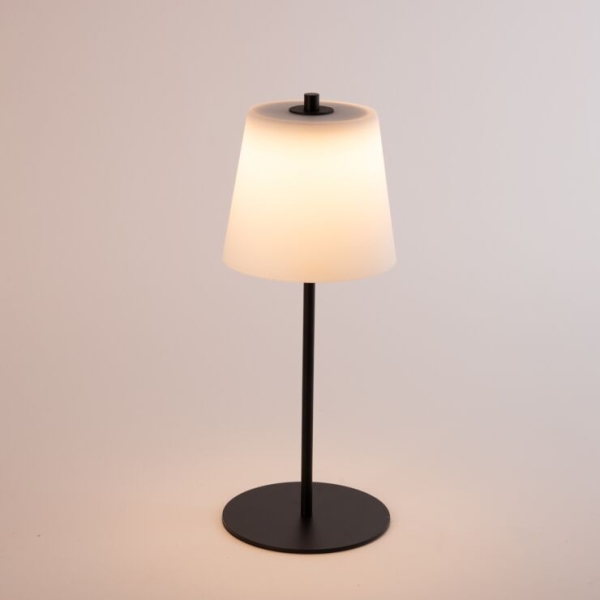 Moderne tafellamp mushroom zwart met opaal glas incl. LED - Jent