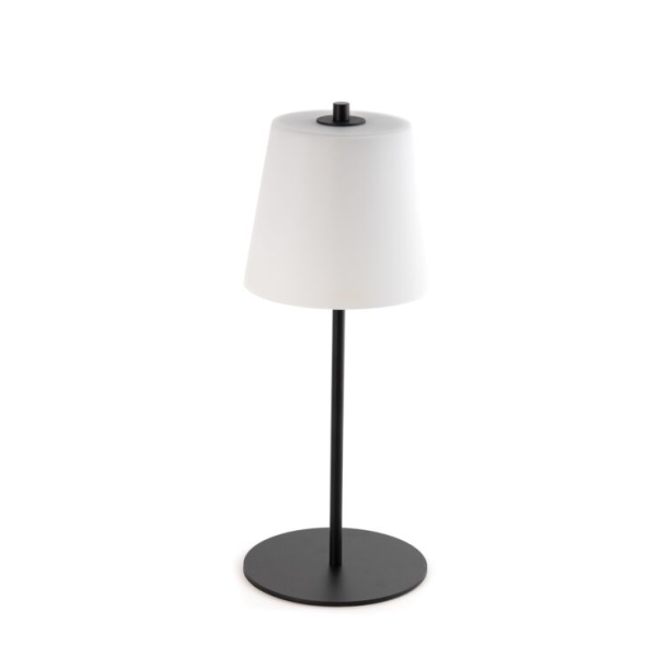 Moderne tafellamp mushroom zwart met opaal glas incl. LED - Jent