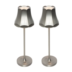 Set van 2 retro tafellampen gunmetal oplaadbaar IP44 - Granny