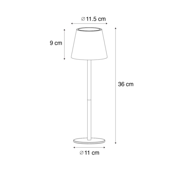 Set van 2 tafellampen wit met dimmer en oplaadbaar - Murdock