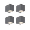 Set van 4 moderne wandlampen donkergrijs ip44 - baleno
