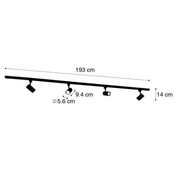 Smart 1-fase railsysteem incl. 4 Wifi GU10 donkerbrons - Jeana