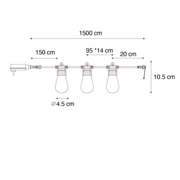 Smart prikkabel LED 15 meter 15-lichts opaal RGBW IP44 - Chill