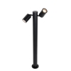 Staande buitenlamp zwart 80 cm IP44 verstelbaar 2-lichts - Duo