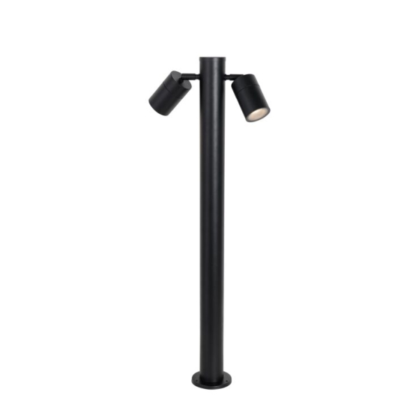 Staande buitenlamp zwart 80 cm IP44 verstelbaar 2-lichts - Duo